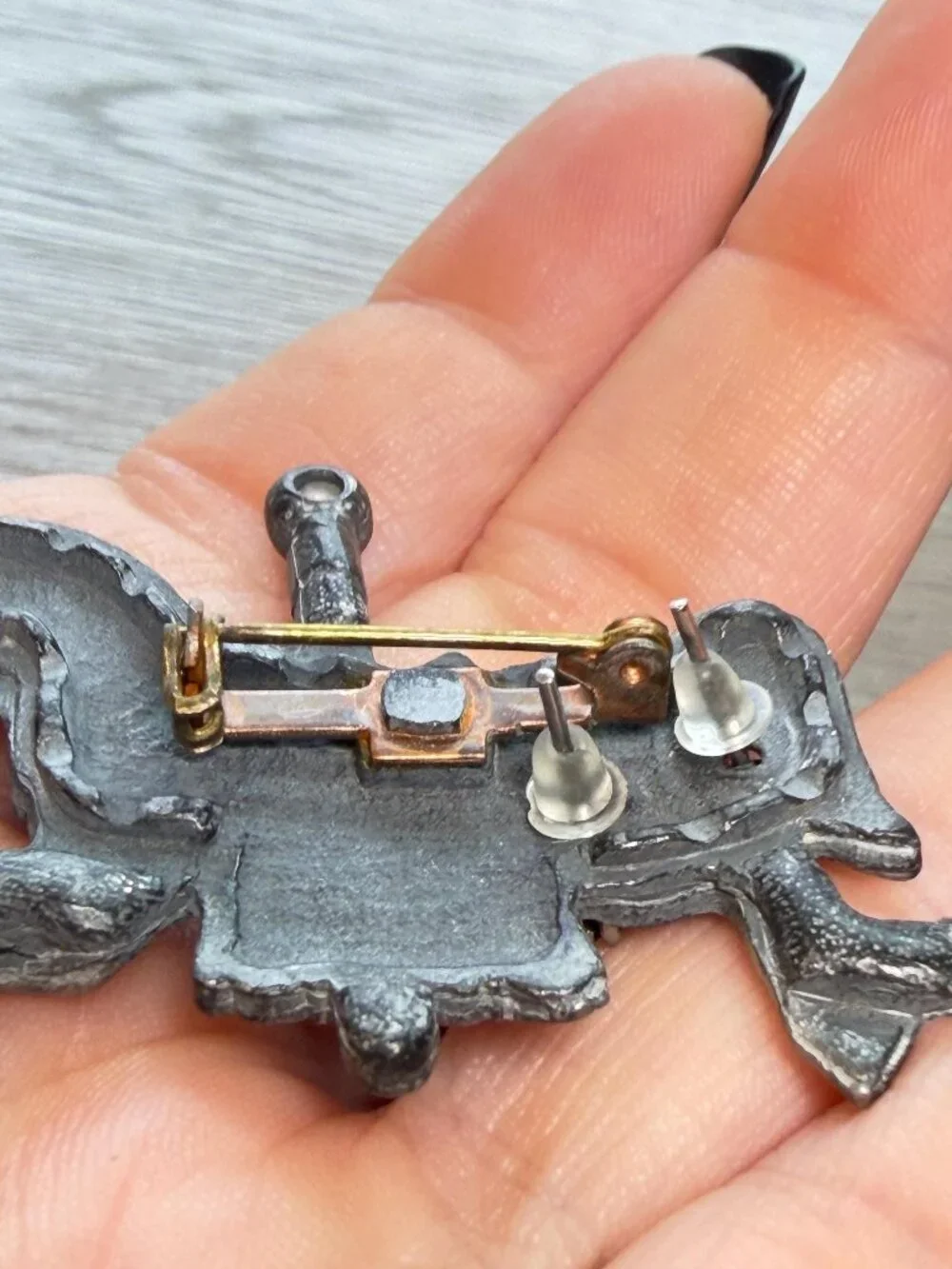Vintage Pewter Carousel Horse Brooch Gray Silver Tone Horse Pin Western